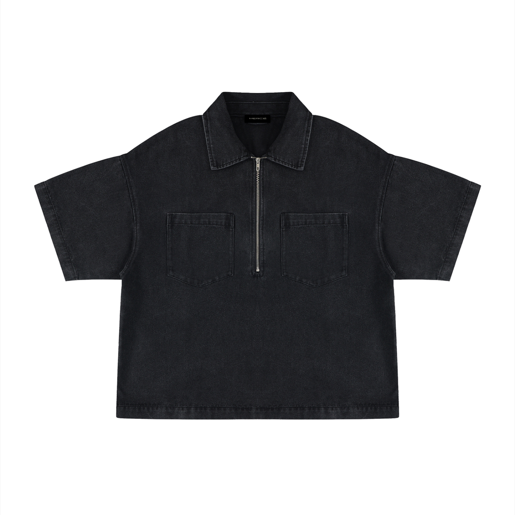Vintage Wash Boxy Quarter-Zip