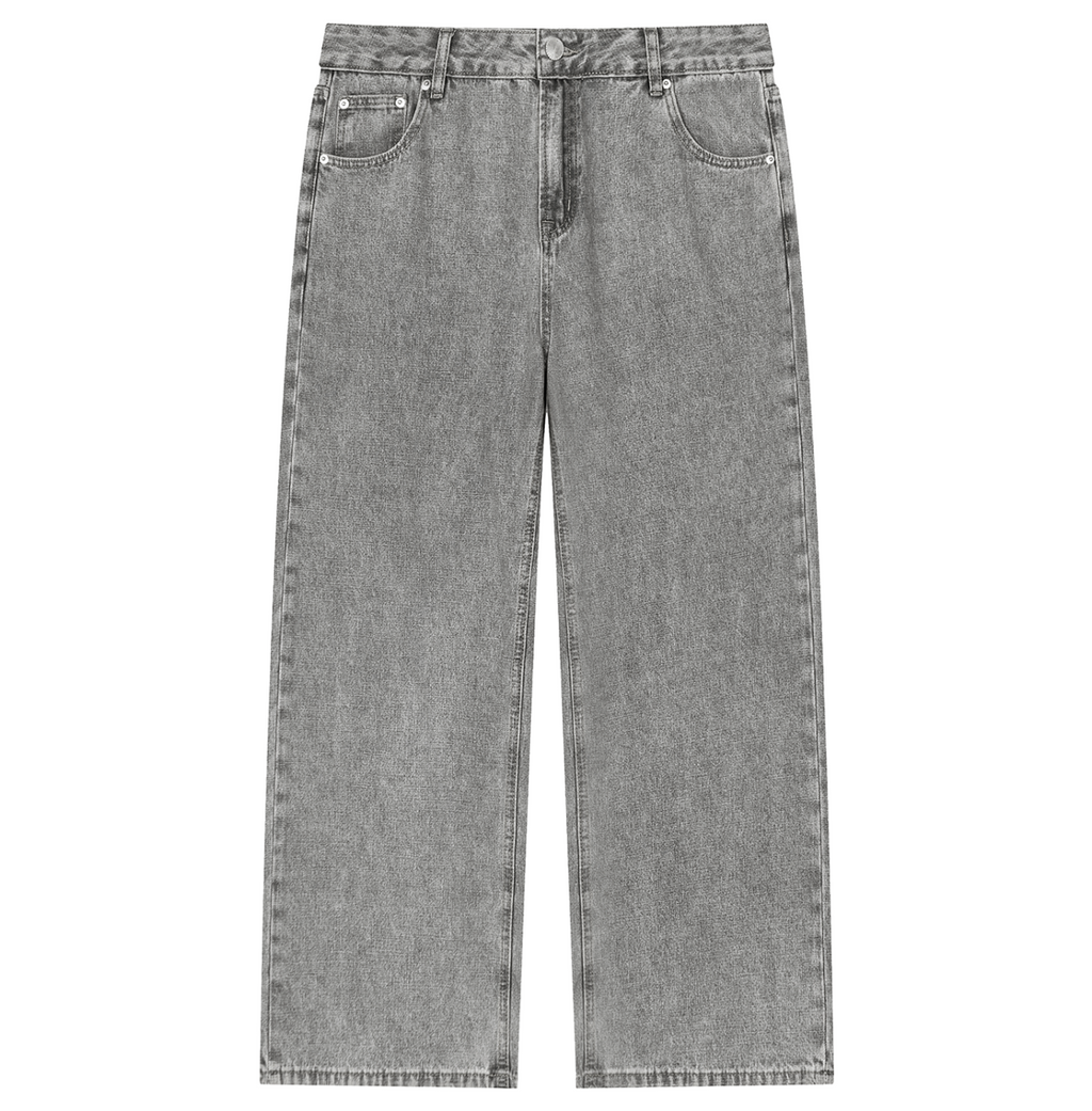 Vintage Wash Straight Leg Jeans