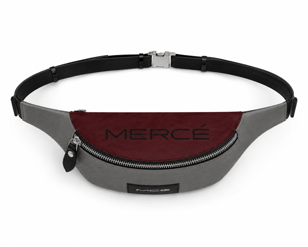  MERCÉ Rouge Sling Pack front view — luxury sling bag deep garnet men's accessory