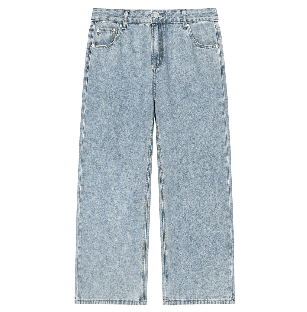 Vintage Wash Straight Leg Jeans