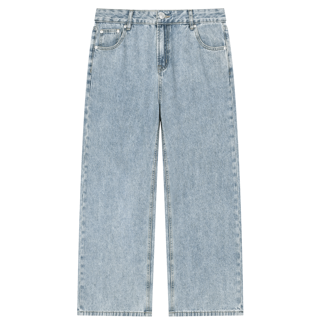 Vintage Wash Straight Leg Jeans