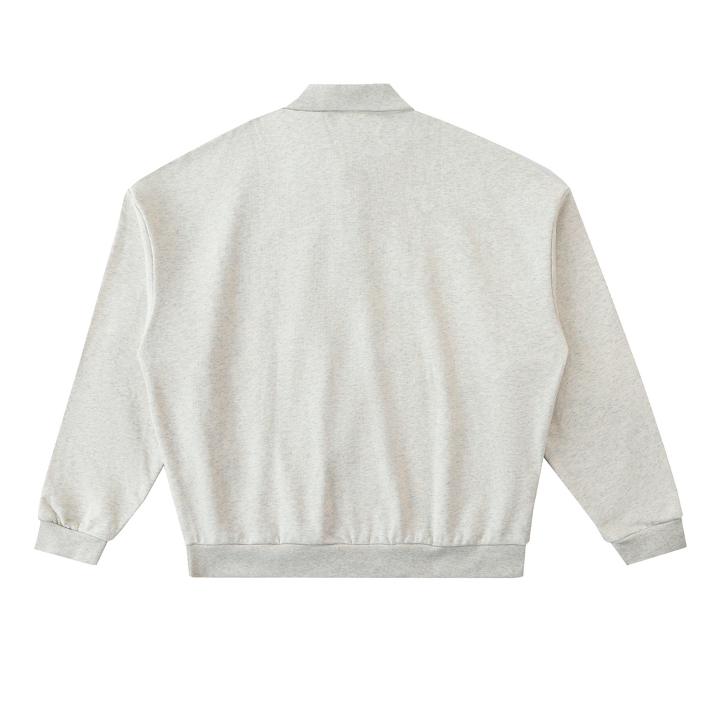 Light gray bomber jacket on a white background