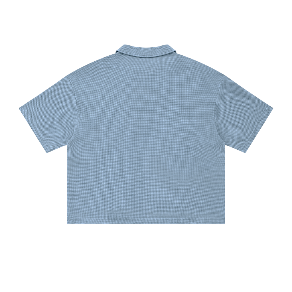 Light blue polo shirt on a white background
