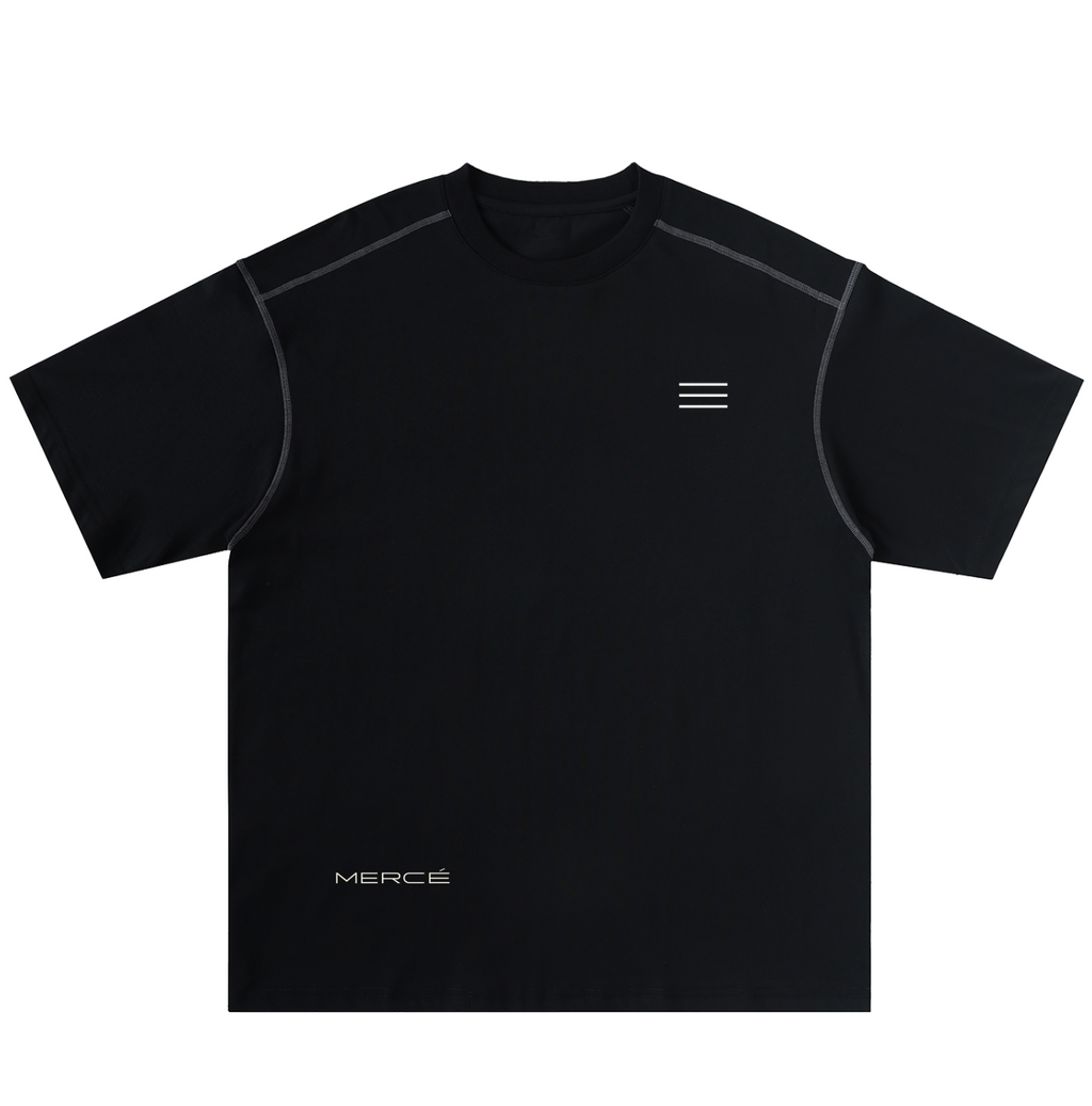MERCE Atelier Stitch Tee in oversized cotton with contrast stitching