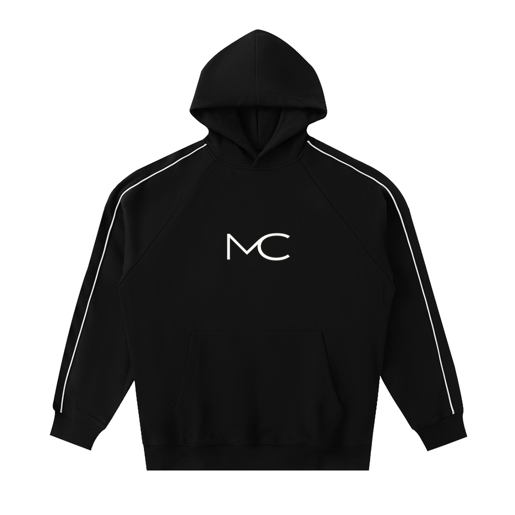 MERCÉ Nocturne Raglan Hoodie with contrast piping and oversized silhouette