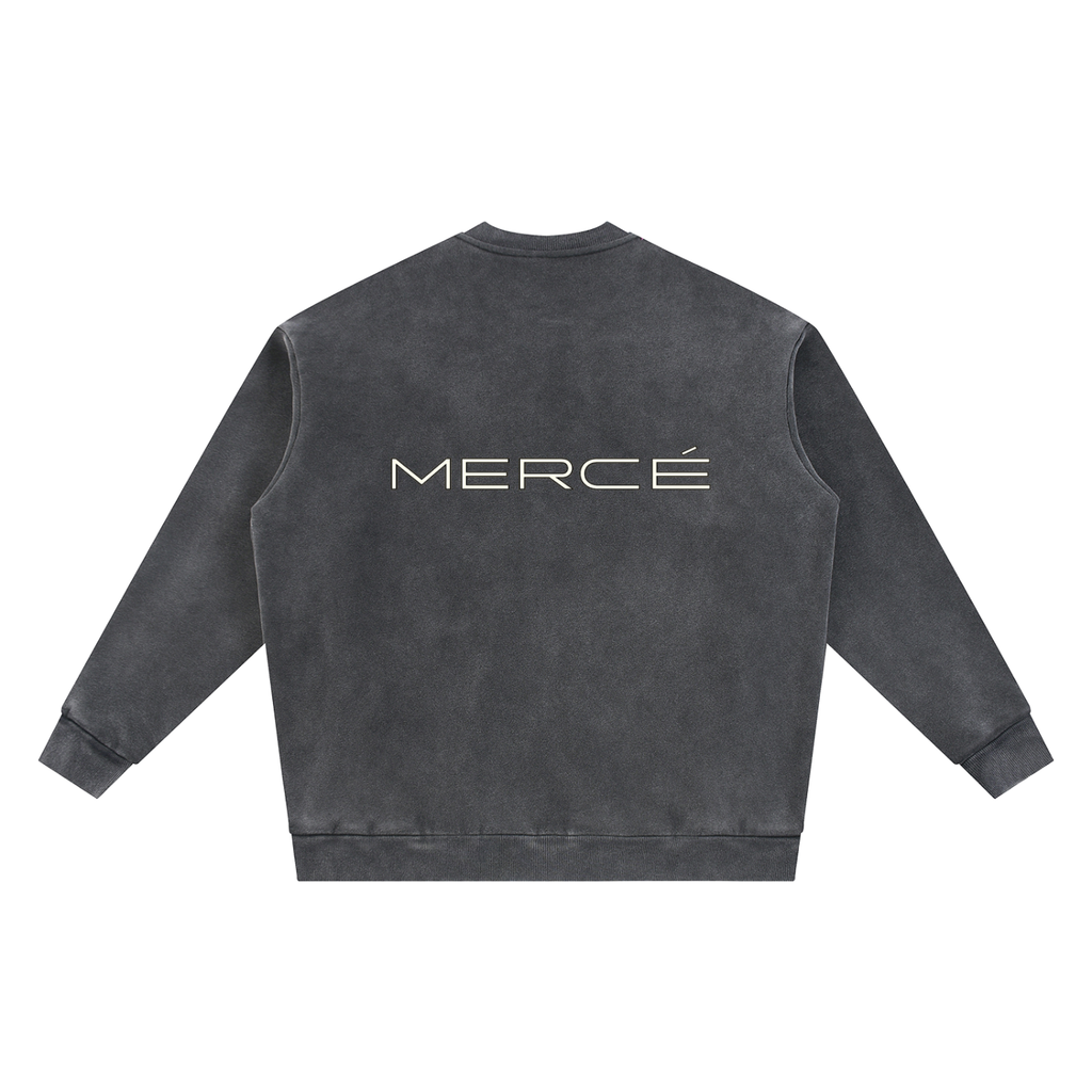 MERCÉ Vintage Fleece Varsity jacket in washed fleece with luxury silhouette