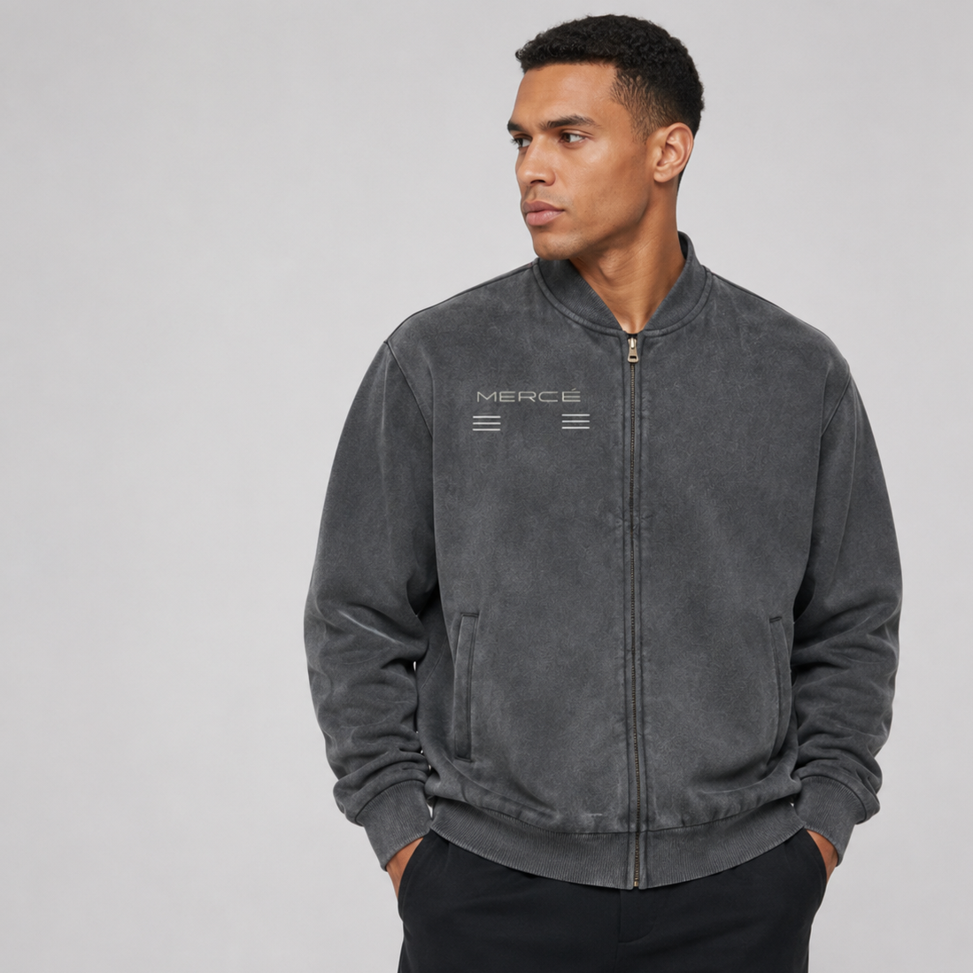 MERCÉ varsity jacket styled in STUDIO