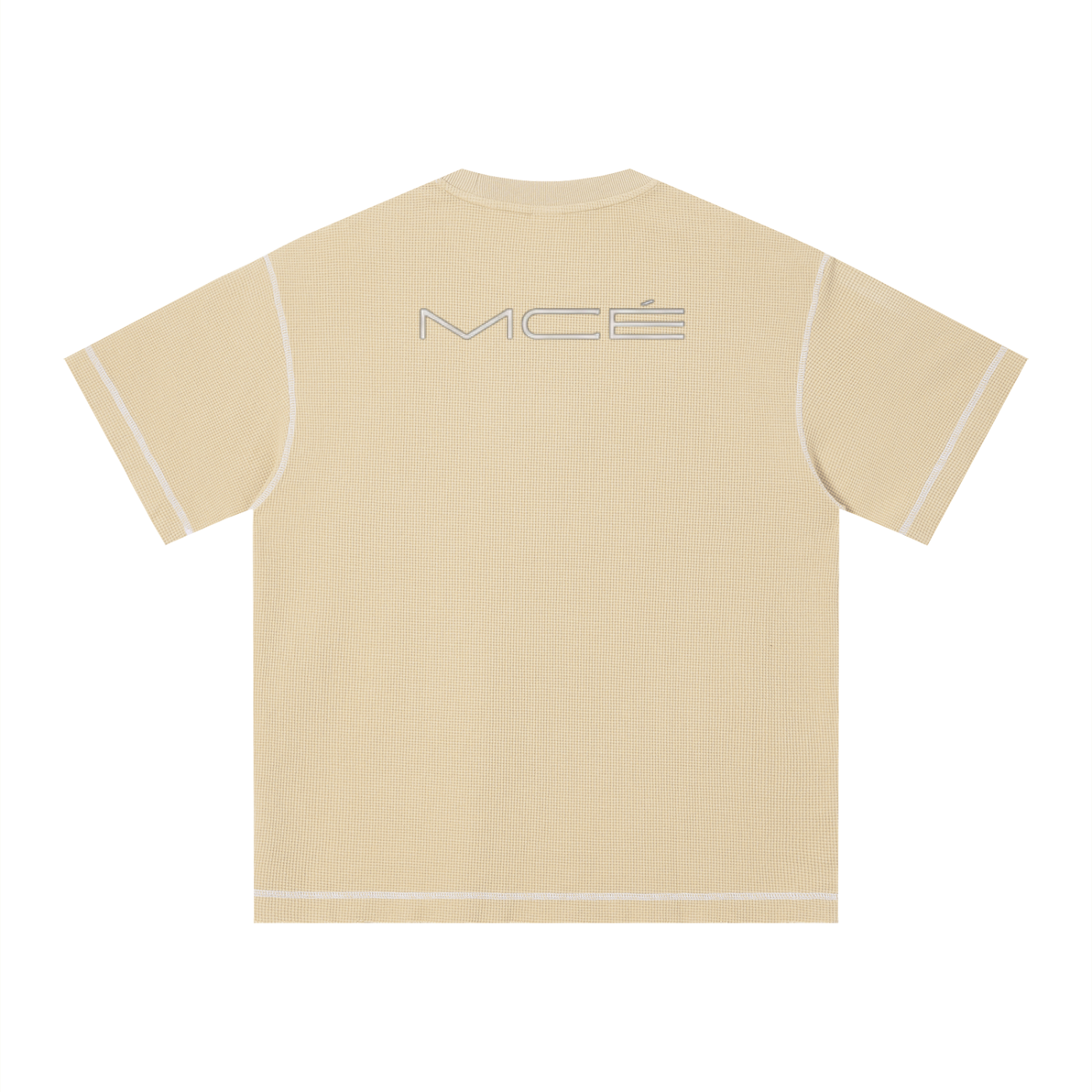 MERCÉ Sunfade Waffle Tee back view — waffle knit boxy oversized silhouette